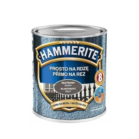 Farba Hammerite Prosto Na Rdzę – efekt młotkowy szary 700ml