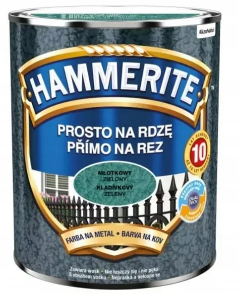 Farba Hammerite Prosto Na Rdzę młotkowy zielony 0,7L