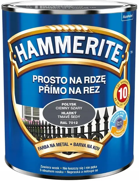 HAMMERITE Farba na rdzę Połysk Ciemny Szary 0,7L