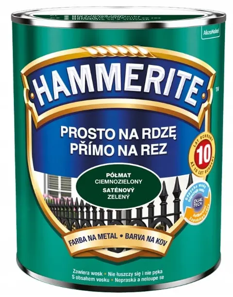 HAMMERITE Farba na rdzę Półmat Ciemnozielony 0,7L
