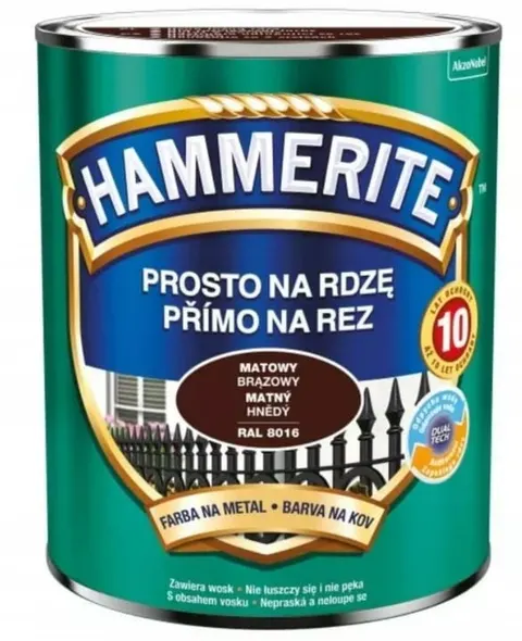 Farba Hammerite Prosto Na Rdzę – brązowy matowy 700ml
