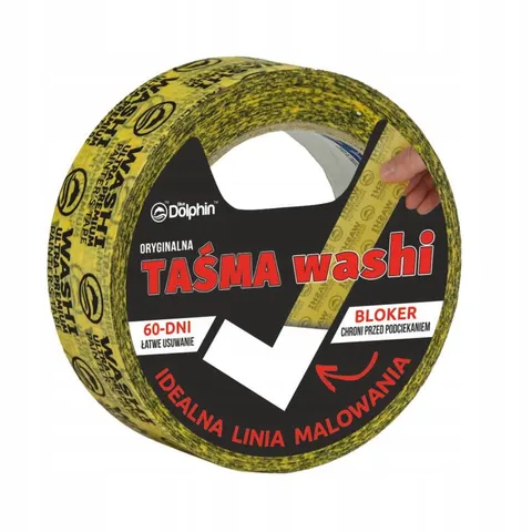 Taśma malarska WASHI Blue Dolphin 35mmx 50m XL