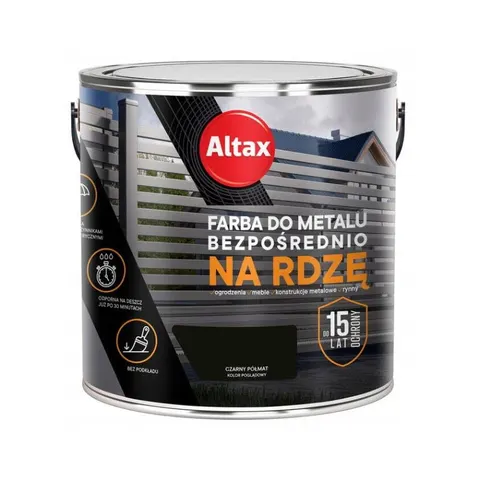 ALTAX Farba do metalu na rdzę 2,5L czarny półmat
