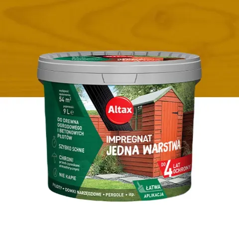 ALTAX Impregnat Jedna Warstwa 9L pinia do drewna i betonu