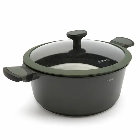 STARKE PRO Garnek marmurowy z pokrywką Viridi 28 cm 6,2L