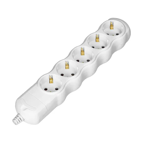 Rozgałęźnik 5x2P+Z Schuko, biały