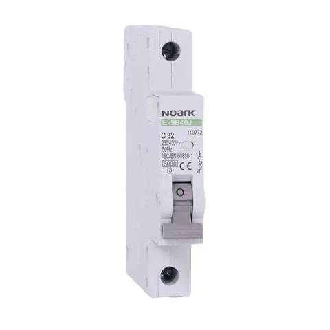 Wyłącznik nadprądowy typu slim 6 kA, charakterystyka B, 32 A, 1-biegunowy; Ex9B40J 1P B32, NOARK ELECTRIC