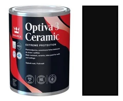 TIKKURILA Optiva Ceramic Matt 3 0,9l KOLOR S 9000-N