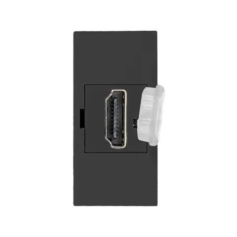 NOEN HDMI, gniazdo modułowe 22,5x45mm HDMI z zaślepką zabezpieczającą, czarne