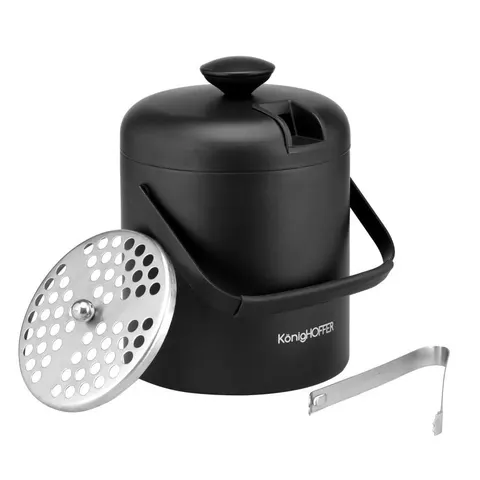 Konighoffer Wiaderko do lodu ze szczypcami Lugo 1,3L czarny mat