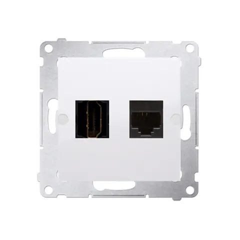 SIMON54 Gniazdo HDMI +RJ45(moduł); biały