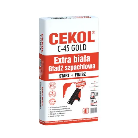 Biała gładź szpachlowa Cekol C-45 1 kg