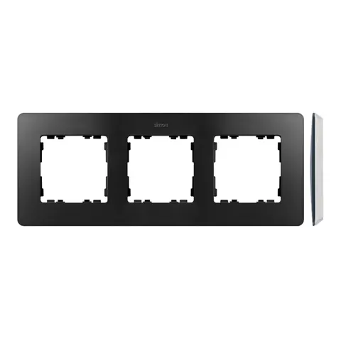 SIMON82 DETAIL Ramka 3-krotna, Detail ORIGINAL-air, GRAFIT / podstawa Biała