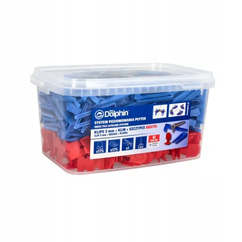 Blue Dolphin System poziomowania płytek klips 3mm + klin + szczypce gratis