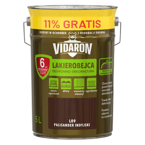 VIDARON Lakierobejca Ochronno-Dekoracyjna Palisander Indyjski L09 5L