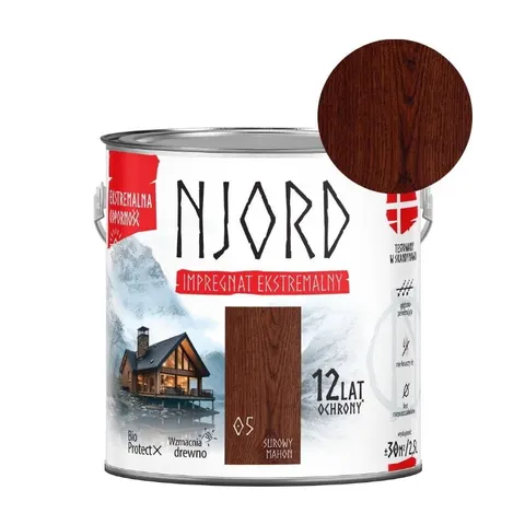 NJORD Impregnat ekstremalny do drewna - surowy mahoń 2,5L