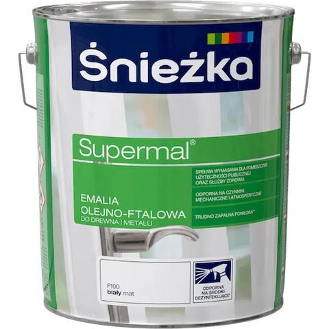 Śnieżka Supermal Emalia ftalowa 10l BIAŁY MAT F100