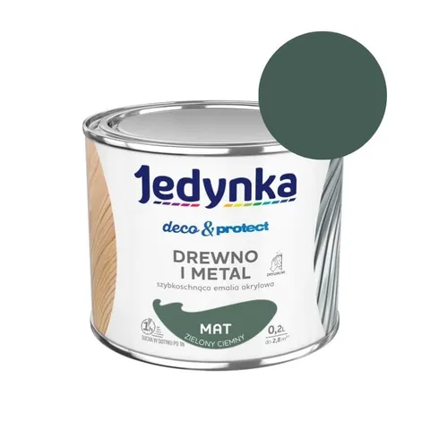 JEDYNKA Deco & Protect Drewno i Metal Mat 0,2L zielony ciemny