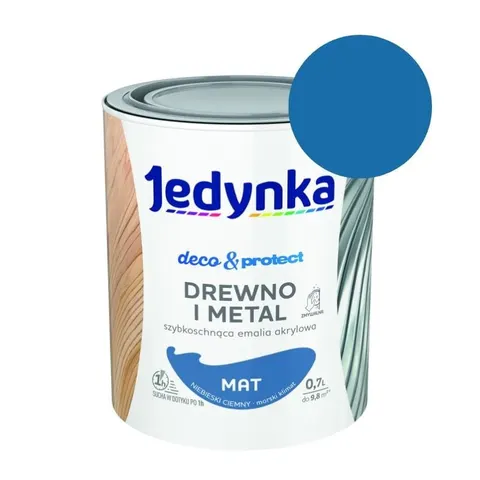 JEDYNKA Deco & Protect Drewno i Metal Mat 0,7L niebieski ciemny