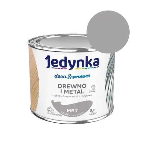 JEDYNKA Deco & Protect Drewno i Metal Mat 0,2L szary