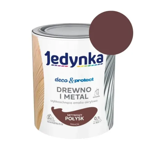 JEDYNKA Deco & Protect Drewno i Metal Połysk 0,7L mahoń