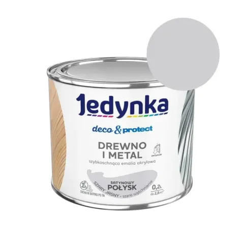 JEDYNKA Deco & Protect Drewno i Metal Połysk 0,2L szary jasny