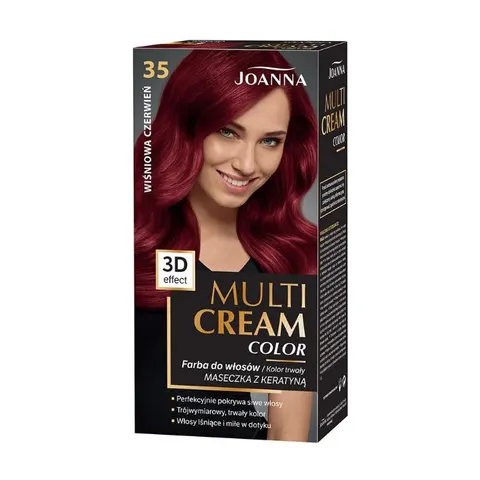 JOANNA MULTI CREAM COLOR Farba do włosów 35 WIŚNIOWA CZERWIEŃ