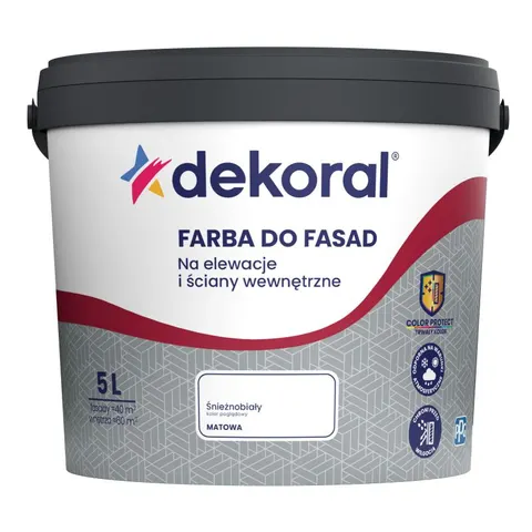 Dekoral Farba akrylowa do fasad biała 5L