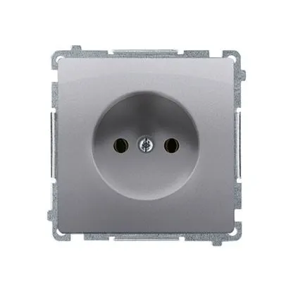 BASIC Gniazdo wtyczkowe bez uziemienia (moduł), 16A, 250V~, zaciski śrubowe; stal inox