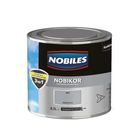 NOBILES Podkład do metalu NOBIKOR 0,5L popielaty mat