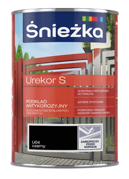 Śnieżka UREKOR 0,8l Podkład antykorozyjny CZARNY