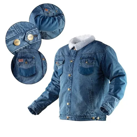 NEO TOOLS Kurtka robocza jeansowa ocieplana DENIM, r. S