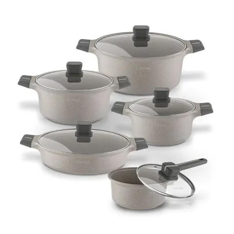 STARKE PRO Zestaw garnków Stoneware Marble 10 elementów
