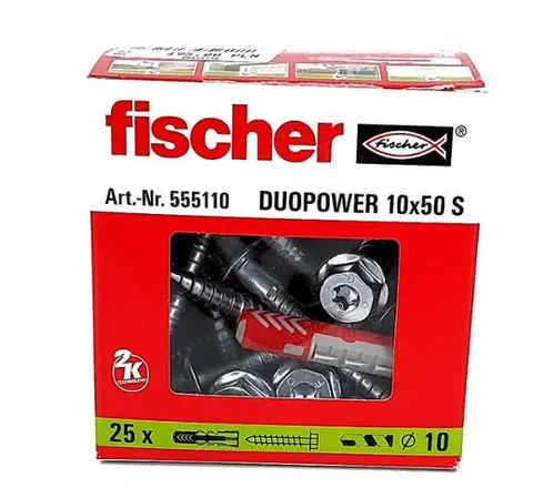 FISCHER Kołek z wkrętem DuoPower 10x50s 25szt/opak