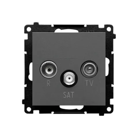 SIMON55 Gniazdo antenowe R-TV-SAT końcowe/zakończeniowe, biały mat