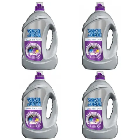 WASH&FREE Żel do prania UNIWERSALNY LAWENDA, JAŚMIN I MYDŁO MARSYLSKIE 114 prań 4000 g, pakiet 4 szt.