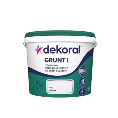 Dekoral Grunt L Lateksowa Farba Podkładowa do Ścian i Sufitów 3L