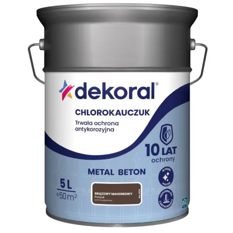 DEKORAL Chlorokauczuk brązowy mahoniowy połysk RAL 8016 5L