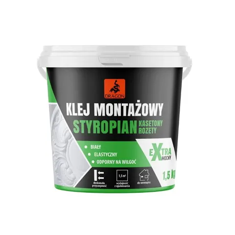 DRAGON Klej montażowy Styropian Kasetony Rozety 1,5 kg