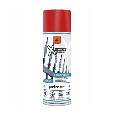 DRAGON Farba antykorozyjna podkładowa SUPER SPRAY 500 ml czerwony tlenkowy