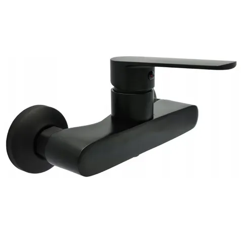 LIVENO Bateria natryskowa ścienna KAPPA BLACK czarna
