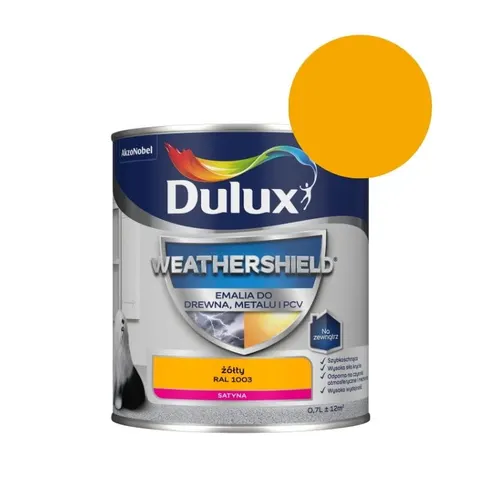 DULUX Emalia Weathershield do drewna, metalu i PCV 0,7L żółty