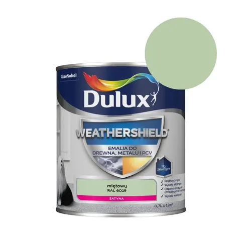 DULUX Emalia Weathershield do drewna, metalu i PCV 0,7L miętowy