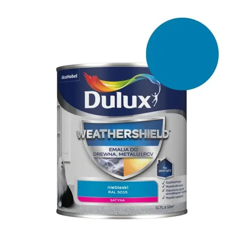DULUX Emalia Weathershield do drewna, metalu i PCV 0,7L niebieski