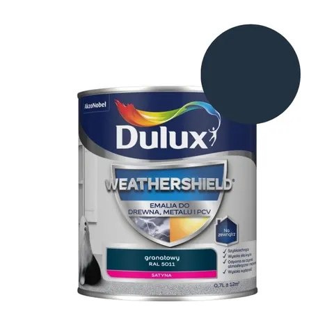 DULUX Emalia Weathershield do drewna, metalu i PCV 0,7L granatowy