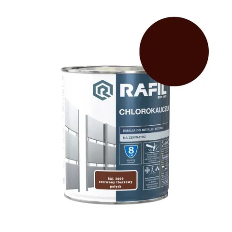 RAFIL Emalia Chlorokauczuk 0,75L czerwony tlenkowy RAL 3009