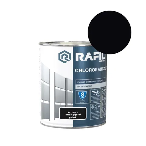 RAFIL Emalia Chlorokauczuk 0,75L czarny głęboki RAL 9005