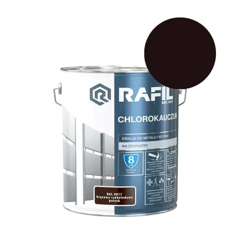 RAFIL Emalia Chlorokauczuk 10L brązowy czekoladowy RAL 8017