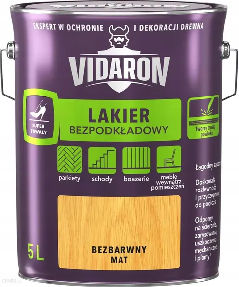 VIDARON Lakier Bezpodkładowy bezbarwny mat 5L