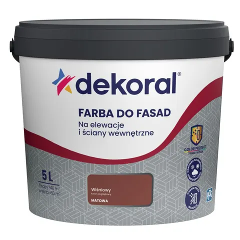 Dekoral Farba akrylowa do fasad wiśniowy 5L